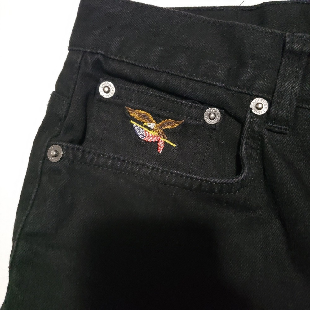 American Living Capri Jeans Womens 8 Black Dark Wash Mid Rise Button‎ Fly 30W - Picture 4 of 12
